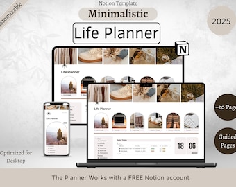 2024 Notion Life planner | That girl Aesthetic Notion Template | Notion personal Planner | Ultimate Notion calendar | Digital Planner ADHD