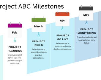Project Milestone Timeline Template PowerPoint | Project Timeline Planner with Milestone Tracker | Editable Project Schedule