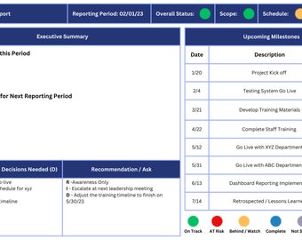 Project Status Report Template PowerPoint | Weekly Executive Dashboard for Project Managers | Progress Report Slides