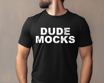 Bella Canvas 3001 Mockup, Male Tshirt Mockup, 3001 Black Mockup, Black Shirt Mockup, Model Mockup, Male 3001 Mockup, Mens Black Shirt Mockup