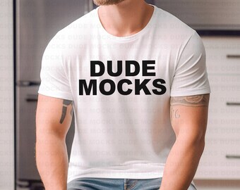 Bella Canvas 3001 Mockup, Male Tshirt Mockup, 3001 White Mockup, White Shirt Mockup, Model Mockup, Male 3001 Mockup, Mens White Shirt Mockup