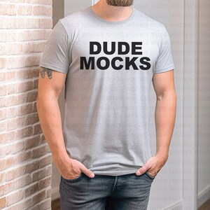 Bella Canvas 3001 Mockup, Male Tshirt Mockup, 3001 Athletic Heather Mockup, Athletic Heather Bella and Canvas 3001, Male 3001 Mockup