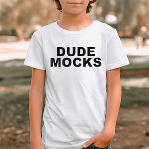 Bella Canvas 3001Y Mockup, Bella Canvas Youth Mockup, Kids Shirt Mockup, Kids White T-shirt Mockup, Mockups for Kids, Boys Mockup, Model