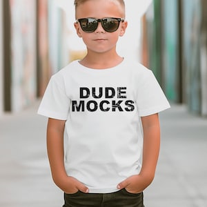 Bella Canvas 3001T Mockup, Toddler Mockup, Kids Shirt Mockup, Kids White T-shirt Mockup, Mockups for Kids, Boys Mockup, Model Mockup