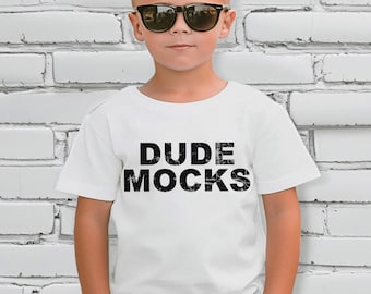 Bella Canvas 3001T mockup, peutermodel, kindershirtmodel, kinderwit T-shirtmodel, testmodellen voor kinderen, jongensmodel, modelmodel