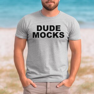 Bella Canvas 3001 Mockup, Male Tshirt Mockup, 3001 Athletic Heather Mockup, Athletic Heather Bella and Canvas 3001, Male 3001 Mockup