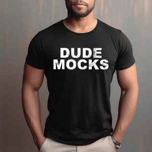 Bella Canvas 3001 Mockup, Male Tshirt Mockup, 3001 Black Mockup, Black Model Mockup, Model Mockup, Male 3001 Mockup, Mens Black Shirt Mockup