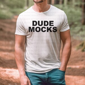 Bella Canvas 3001 Mockup, Male Tshirt Mockup, 3001 White Mockup, Outdoors Mock, Model Mockup, Male 3001 Mockup, Nature Mockup Tshirt for Men