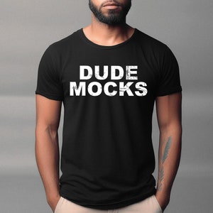 Bella Canvas 3001 Mockup, Male Tshirt Mockup, 3001 Black Mockup, Black Model Mockup, Model Mockup, Male 3001 Mockup, Mens Black Shirt Mockup