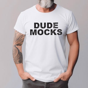 Bella Canvas 3001 Mockup, Männliches Tshirt Mockup, 3001 Weiß Mockup, Weißes Hemd Mockup, Modell Mockup, 3001 Mockup, 3001 Grandpa Mockup