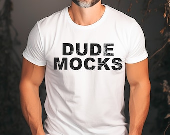 Bella Canvas 3001 Mockup, Male Tshirt Mockup, 3001 White Mockup, White Shirt Mockup, Model Mockup, Male 3001 Mockup, Mens White Shirt Mockup