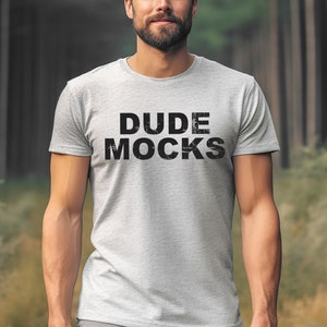 Bella Canvas 3001 Mockup, Male Tshirt Mockup, 3001 Athletic Heather Mockup, Athletic Heather Bella and Canvas 3001, Male 3001 Mockup