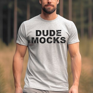 Bella Canvas 3001 Mockup, Male Tshirt Mockup, 3001 Athletic Heather Mockup, Athletic Heather Bella and Canvas 3001, Male 3001 Mockup