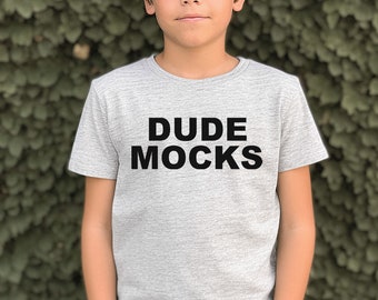 Bella Canvas 3001Y Mockup, Bella Canvas Youth Mockup, Kids Shirt Mockup, Kids Athletic Heather T-shirt Mockup, Mockups for Kids, Boys Mockup