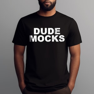 Bella Canvas 3001 Mockup, Male Tshirt Mockup, 3001 Black Mockup, Black Model Mockup, Model Mockup, Male 3001 Mockup, Mens Black Shirt Mockup