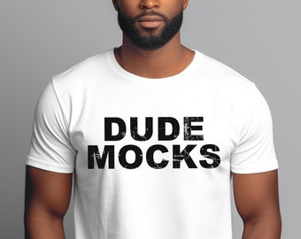 Bella Canvas 3001 Mockup, Male Tshirt Mockup, 3001 White Mockup, Black Model Mockup, Model Mockup, Male 3001 Mockup, Mens White Shirt Mockup