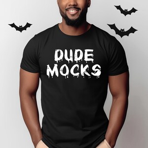 Bella Canvas 3001 Mockup, Male Tshirt Mockup, 3001 Black Mockup, Black Model Mockup, Model Mockup, Male 3001 Mockup, Mens Black Shirt Mockup