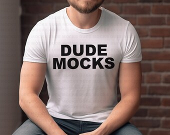 Bella Canvas 3001 Mockup, Male Tshirt Mockup, 3001 White Mockup, White Shirt Mockup, Model Mockup, Male 3001 Mockup, Mens White Shirt Mockup