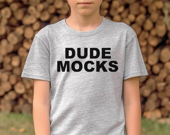 Bella Canvas 3001Y Mockup, Bella Canvas Youth Mockup, Kids Shirt Mockup, Kids Athletic Heather T-shirt Mockup, Mockups for Kids, Boys Mockup
