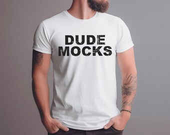 Bella Canvas White Mockup, Male Tshirt Mockup, 3001 White Mockup, White Shirt Mockup, Model Mockup, Male 3001 Mockup, Men 3001 Mockup