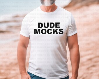 Bella Canvas 3001 Mockup, Male Tshirt Mockup, 3001 White Mockup, White Shirt Mockup, Model Mockup, Male 3001 Mockup, Mens White Shirt Mockup