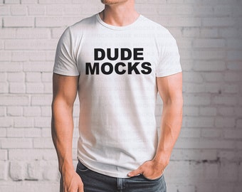 Bella Canvas 3001 Mockup, Male Tshirt Mockup, 3001 White Mockup, White Shirt Mockup, Model Mockup, Male 3001 Mockup, Mens White Shirt Mockup