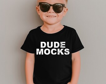 Bella Canvas 3001T Mockup, Toddler Mockup, Kids Shirt Mockup, Kids Black Shirt Mockup, Mockups for Kids, Boys Mockup, Model Mockup