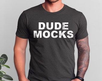 Bella Canvas 3001 Mockup, 3001 Dark Grey Heather Mockup, Male T-shirt Mockup, Male 3001 Mockup, Model Mockup, Dark Grey Heather Mockup 3001