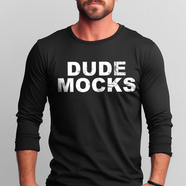 Bella Canvas 3501 Mockup, Mens Mockup, 3501 Black Mockup, Black Shirt Mockup, Long Sleeve Mockup, Black Long Sleeve Shirt Mockup