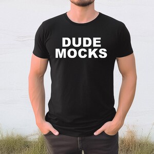 Bella Canvas 3001 Mockup, Male Tshirt Mockup, 3001 Black Mockup, Black Shirt Mockup, Model Mockup, Male 3001 Mockup, Mens Black Shirt Mockup