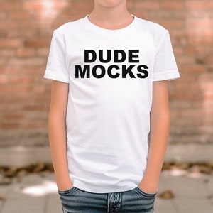 Bella Canvas 3001Y Mockup, Bella Canvas Youth Mockup, Kids Shirt Mockup, Kids White T-shirt Mockup, Mockups for Kids, Boys Mockup, Model