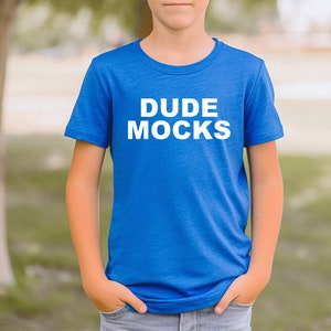 Bella Canvas 3001Y Mockup, Bella Canvas Youth Mockup, Kids Shirt Mockup, Kids Heather True Royal Tshirt Mockup, Mockup for Kids, Boys Mockup