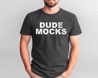 Bella Canvas 3001 Mockup, 3001 Dark Grey Heather Mockup, Male T-shirt Mockup, Male 3001 Mockup, Model Mockup, Dark Grey Heather Mockup 3001
