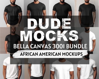 Bella Canvas Mockup Bundle, African American Mockups, Bella Canvas Male Mockups, Bella Canvas 3001 Mockup, 3001 Mockup Bundle, Black Model