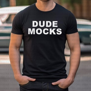 Bella Canvas 3001 Mockup, Male Tshirt Mockup, 3001 Black Mockup, Black Shirt Mockup, Model Mockup, Male 3001 Mockup, Mens Black Shirt Mockup