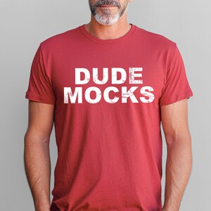 Bella Canvas 3001 Heather Red Mockup, Male Tshirt Mockup, 3001 Heather Red Mockup, Red Shirt Mockup, Male 3001 Mockup, Grandpa Mockup