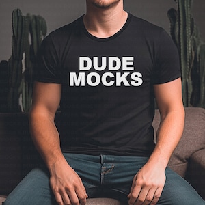 Bella Canvas 3001 Mockup, Male Tshirt Mockup, 3001 Black Mockup, Black Shirt Mockup, Model Mockup, Male 3001 Mockup, Mens Black Shirt Mockup