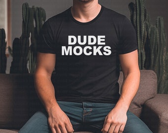 Bella Canvas 3001 Mockup, Male Tshirt Mockup, 3001 Black Mockup, Black Shirt Mockup, Model Mockup, Male 3001 Mockup, Mens Black Shirt Mockup