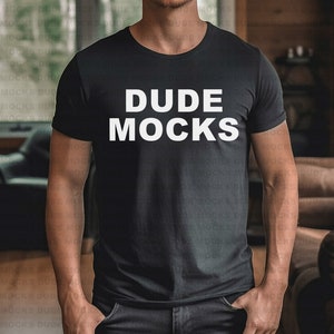 Bella Canvas 3001 Mockup, Male Tshirt Mockup, 3001 Black Mockup, Black Shirt Mockup, Model Mockup, Male 3001 Mockup, Mens Black Shirt Mockup