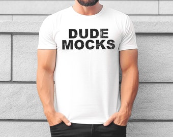 Bella Canvas 3001 Mockup, Male Tshirt Mockup, 3001 White Mockup, White Shirt Mockup, Model Mockup, Male 3001 Mockup, Mens White Shirt Mockup