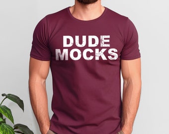 Bella Canvas 3001 maquete marrom, maquete de camiseta masculina, maquete marrom 3001, maquete de camisa marrom, maquete masculina 3001, maquete de camisa marrom masculina