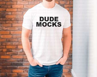 Bella Canvas 3001 Mockup, Male Tshirt Mockup, 3001 White Mockup, White Shirt Mockup, Model Mockup, Male 3001 Mockup, Mens White Shirt Mockup