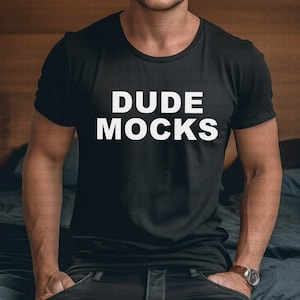 Bella Canvas 3001 Mockup, Male Tshirt Mockup, 3001 Black Mockup, Black Shirt Mockup, Model Mockup, Male 3001 Mockup, Mens Black Shirt Mockup