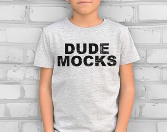 Bella Canvas 3001Y Mockup, Bella Canvas Youth Mockup, Kids Shirt Mockup, Kids Athletic Heather T-shirt Mockup, Mockups for Kids, Boys Mockup