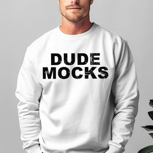 Gildan 18000 Mockup bianco, Gildan Mens Mockup, Felpa bianca Mockup, Modello maschile Mockup, Gildan 18000 Mockup, Felpa Mockup Bianco