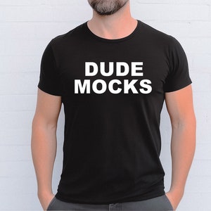 Bella Canvas 3001 Mockup, Male Tshirt Mockup, 3001 Black Mockup, Black Shirt Mockup, Model Mockup, Male 3001 Mockup, Mens Black Shirt Mockup