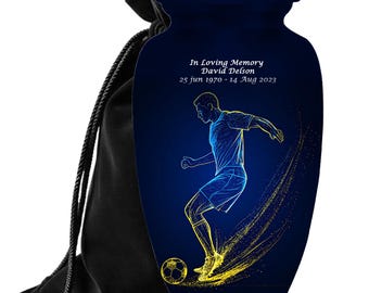 Soccer Urns for Human Ashes: Personalized Football Memorial, Aluminum Keepsake