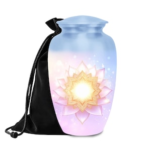 Lotus Flower Cremation Urn: Spiritual Memorial for Ashes, Two Sizes