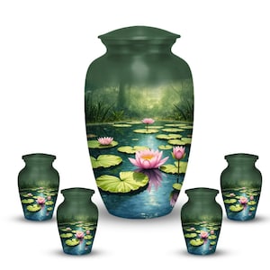 Lotus Flower Cremation Urn: Peaceful Pond Memorial Urn