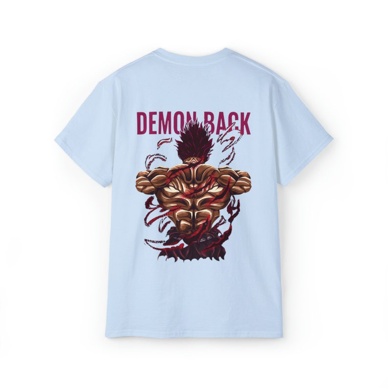 Buy YUJIRO HANMA GYM Demon Back Baki Shirt Oversized Pump Cover Online ...